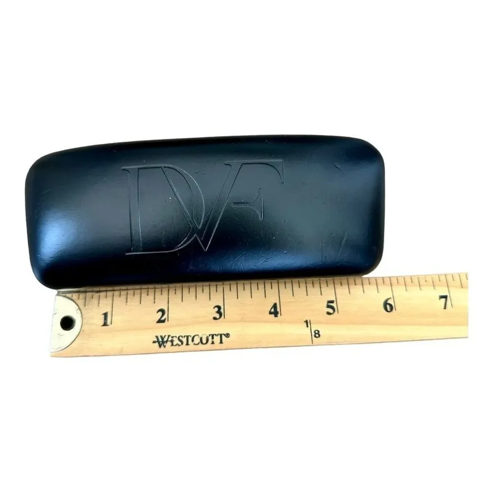 DVF Diane Von Furstenberg Black Sunglasses Eyeless Hard Case Logo Solid